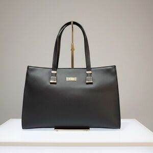 BCBG Elegant Black Leather Tote Bag